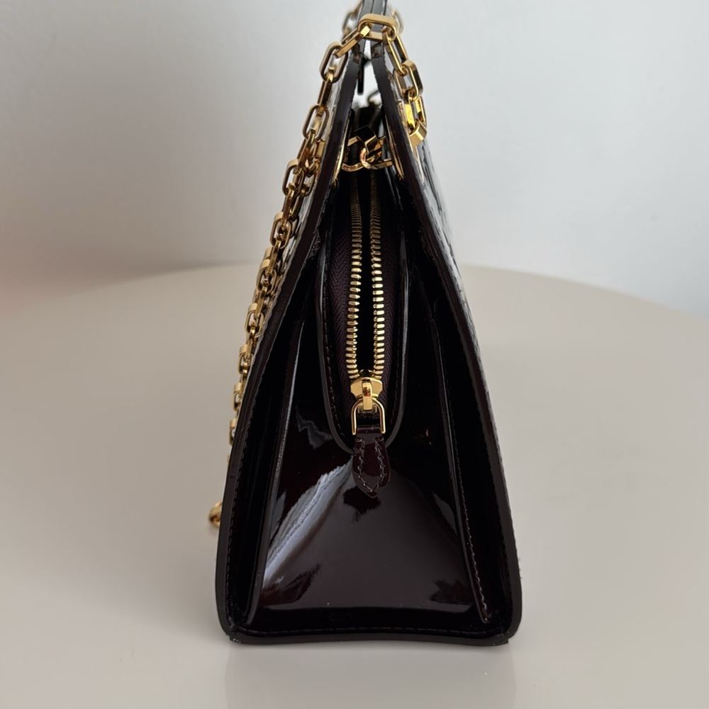 Louis Vuitton *LIKE NEW* Vernis Leather Amarante MM Virginia Bag with Gold Chain - Picture 9 of 16